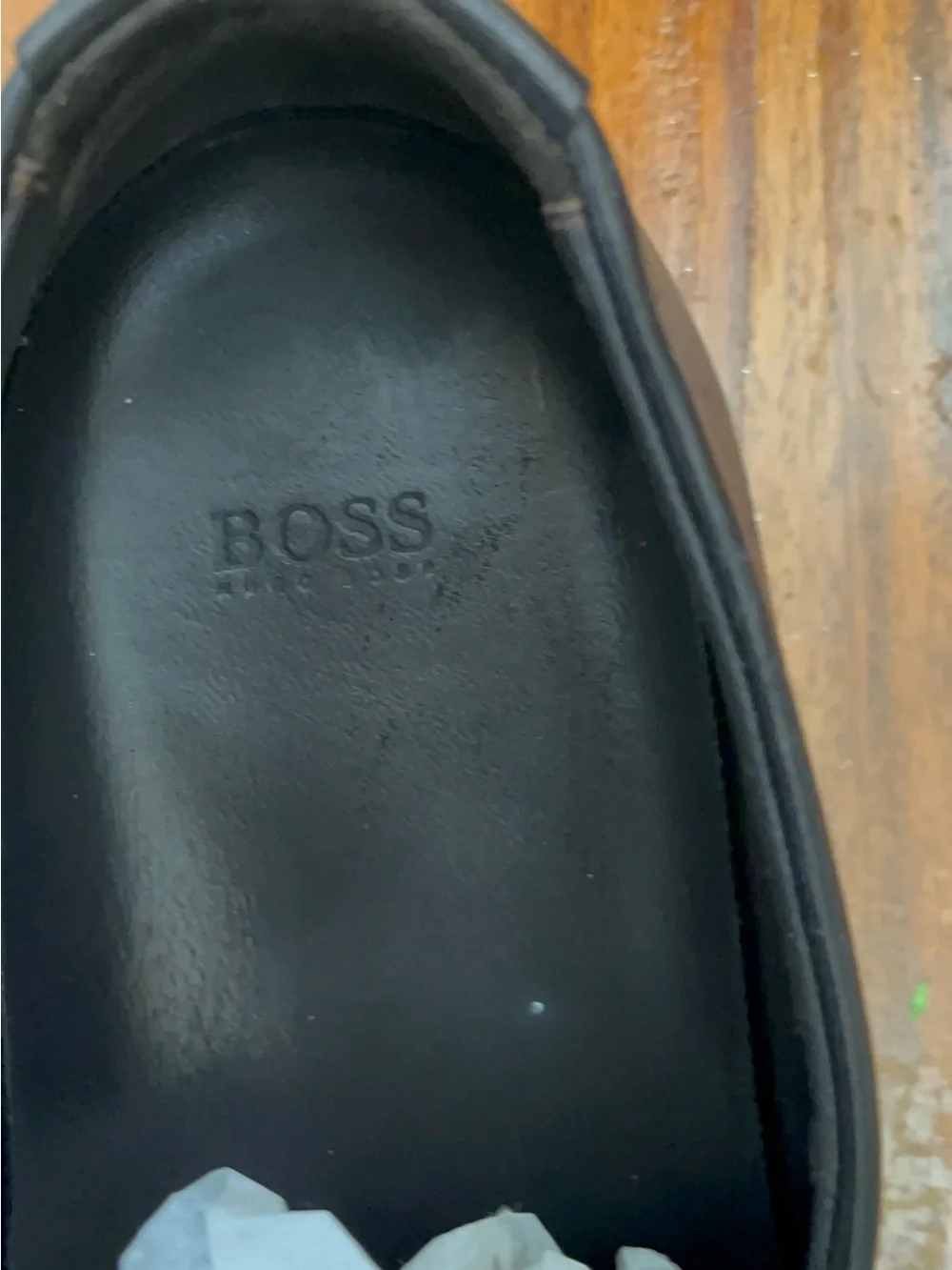 BOSS Black Leather Slip-On Loafers